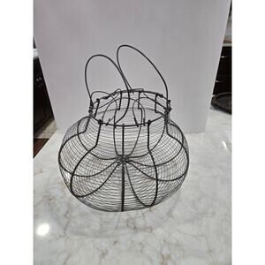 Primitive Wire Egg Basket Chic Farmhouse Style Shabby Wireware Country